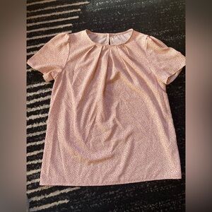 Shein Womens Medium Shirt Formal Business Casual Pink Animal Print Modern Modest